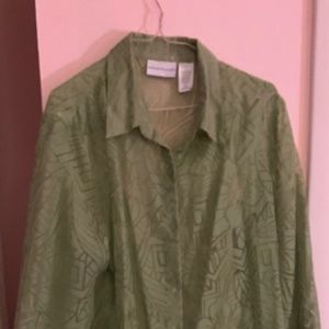Alfred Dunner- Green Geometric Women's Blouse